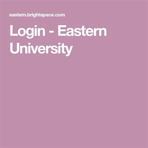 eastern university login